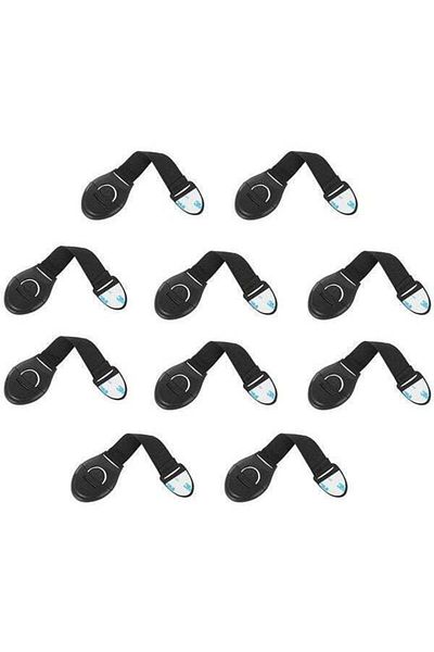 Welora Kit sisteme de siguranță pentru mobilier 10 piese, Negru - 200 x 50 x 34