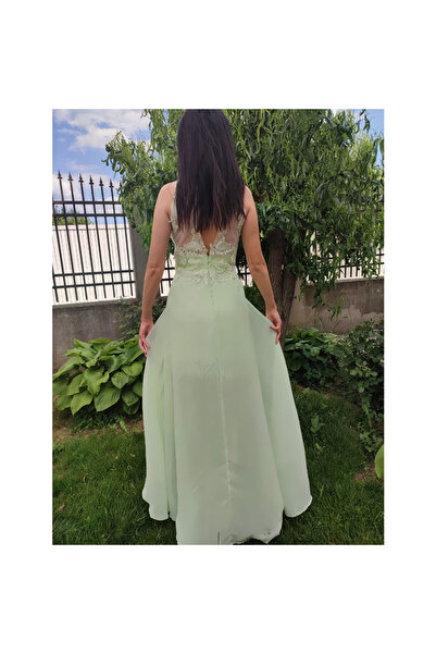 OEM Green asymmetrical lace dress