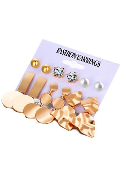 Chiccy Geometric and Stone Earring Set