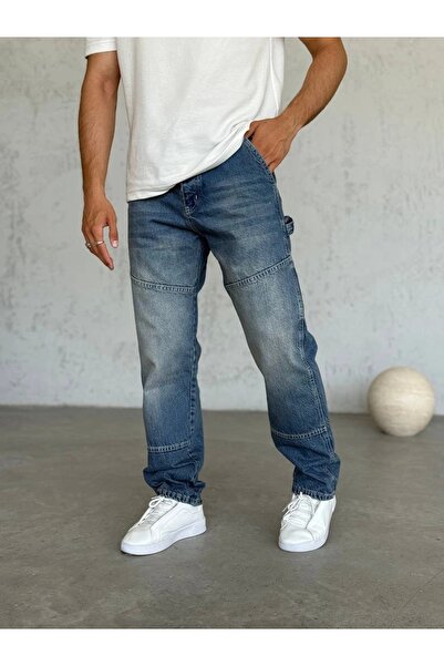 ayakuydur Erkek Mavi Detaylı Pantolon