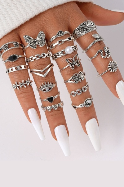 Chiccy Silver Multi Ring Set
