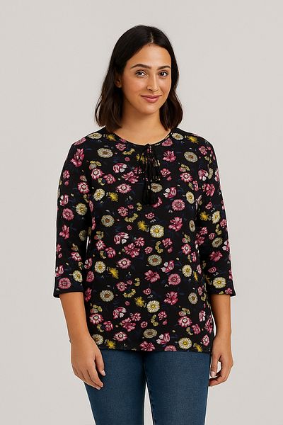 FOR WOMEN Blossom Tie-Neck Blouse