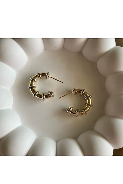 gaila design Double Color Javre Hoop Earrings