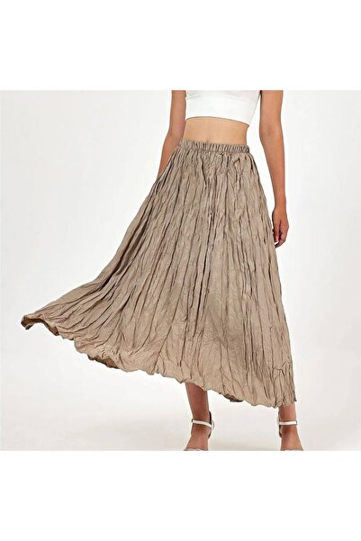 FA Butiq Women's Kraş Skirt Light Brown