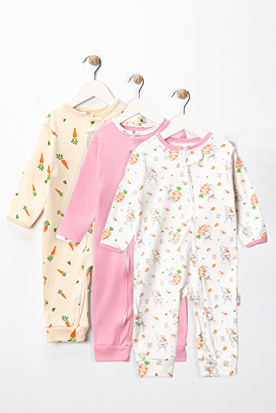 ENİA BABY طقم رومبير مكون من 3 قطع منقوشة للأطفال البنات العضوية ملابس لحديثي...