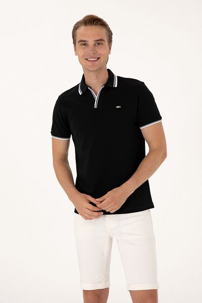 U.S. Polo Assn. Men's Slim Fit Crew Neck Black T-Shirt 50306872-Vr046