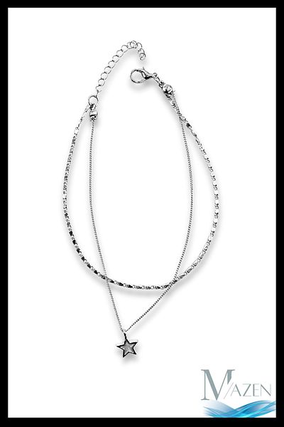 MAZEN Double Row Anklet |   Elegant Design with Star Figure |   Women's Foot Accessory