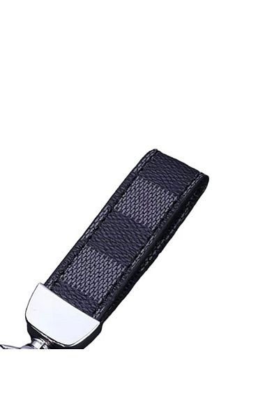 OEM Elegant Genuine Leather Keychain, Key Lanyard with Buckle. Midnight Blue