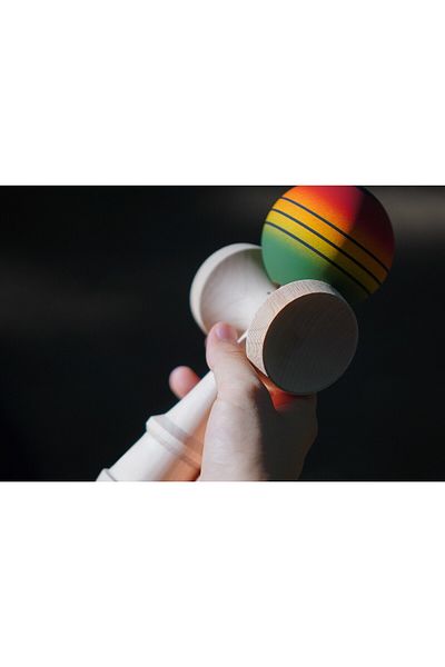 Kendama Baobao din lemn cu bila antiderapanta – Premium, Trick & Echilibru