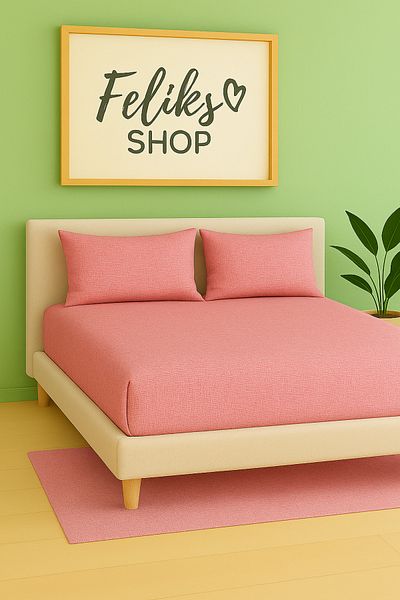 Home Double Fitted Sheet Set 180X200 |   70% Cotton Ranforce Fabric |   2 Pillowcases"