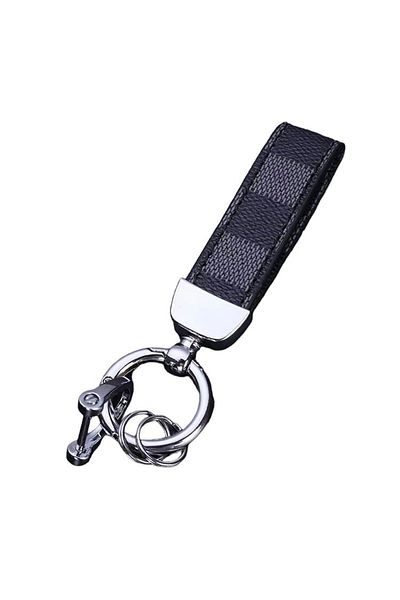 OEM Elegant Genuine Leather Keychain, Key Lanyard with Buckle. Midnight Blue