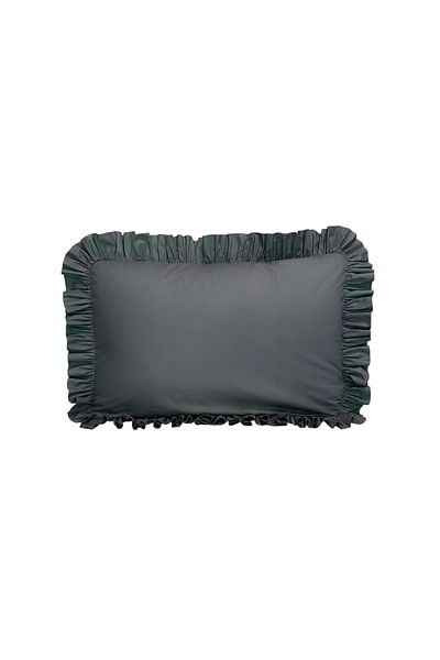 MundoLindo Față de pernă cu volan Single 50x70 cm 1 bucată 100% bumbac natural 18 opțiuni de culoare diferite