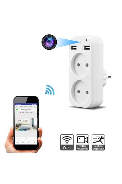 SpyGadget Socket Adapter with Spy Camera SpyGadget, Full HD, WiFi, P2P IP, Android/iOs/PC Application