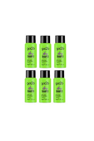Got2B Set of 6 x Extra Fresh Dry Shampoo, For Freshness, 100 ml