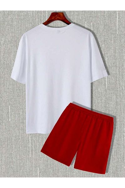 LUNAVISTA Fox print short sleeve round neck t-shirt and shorts