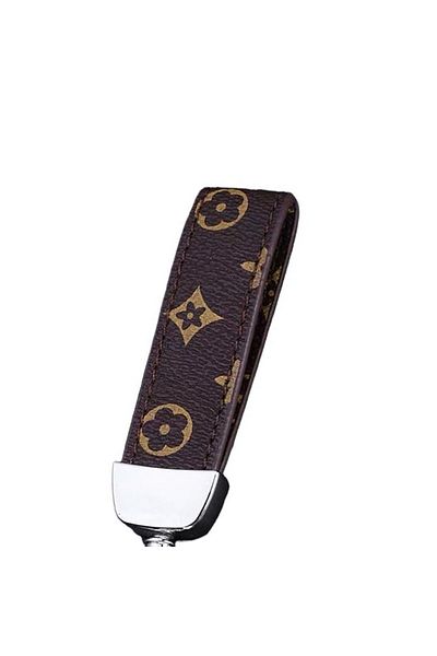 OEM Elegant Genuine Leather Keychain, Key Chain with Buckle. Brown with Gold