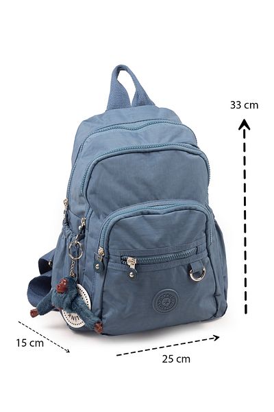 İMAKS Rucsac de zi cu mai multe compartimente pentru femei, din țesătură impermeabilă, mărime mică, Crinkle / Clinkir, albastru 8318