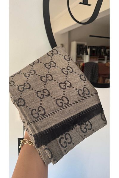 Webinay Home G Pattern Double-Sided Cotton Silk Shawl 4 Seasons Cashmere Shawl Scrafs