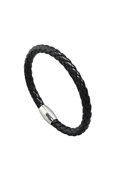 OEM Bratara Simpla din Piele Intretesuta in Mai Multe Straturi, Negru