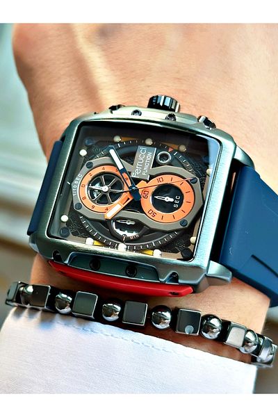 Ferrucci Original Design Watch with Functional Silicone Cord Men's Wristwatch Bracelet Gift