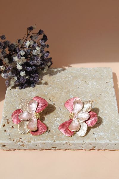 Luvix Design Colorful Big Flower Form Bijoux Earrings