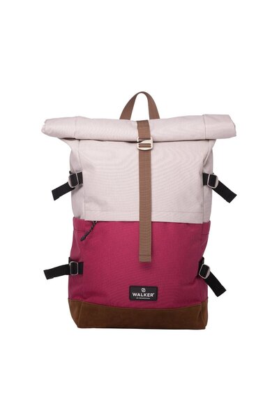 walker Rucsac lifestyle Roll Up Two, produs Schneiders, 29x45-64x17 cm, crem popcorn-roz magenta
