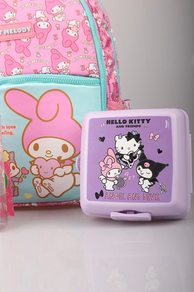 MY MELODY Dekomus Ile New Season Licensed & Best Friends "مجموعة Melopınk" المدرسة وحليب مع ترمس