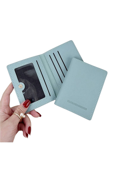 OEM Compact mini wallet made of PU leather, slim and portable, modern and elegant design - Turquoise