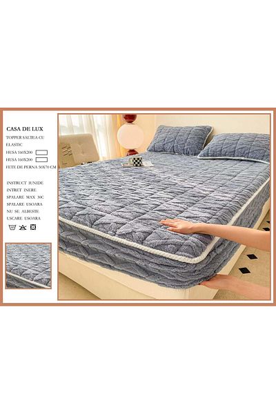 FIONNA.RO Thick Bed Cover Type Topper 160x200cm - Blue