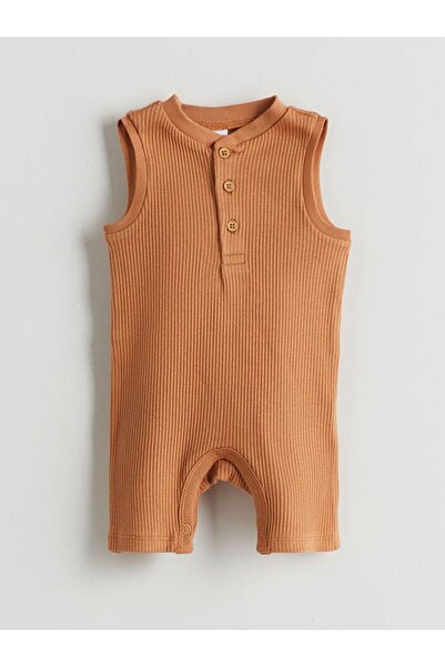 LC Waikiki Lcw Baby Crew Neck Baby Boy Ribbed Knit Jumpsuit 2-Pack