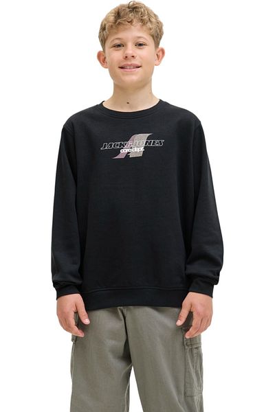 Jack & Jones Bluza JACK &JONES Tier Print Crew SN JNR - 12284002-Black