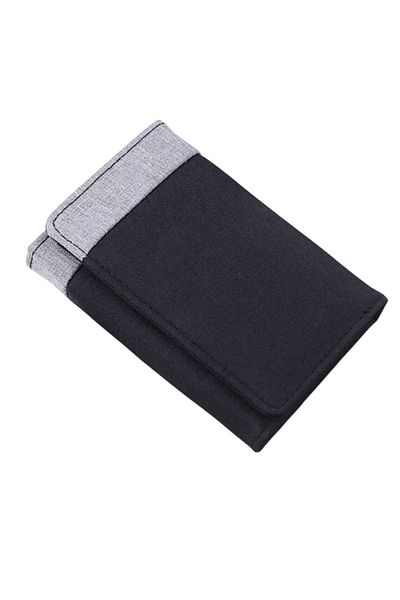 OEM Compact trifold canvas wallet, contrast design, Black