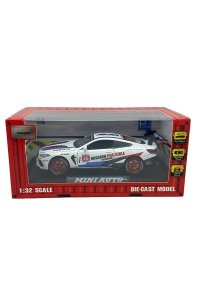 JPT BMW M8 GTE Racing model 1:32 white metal replica lights and sounds, MiniAuto