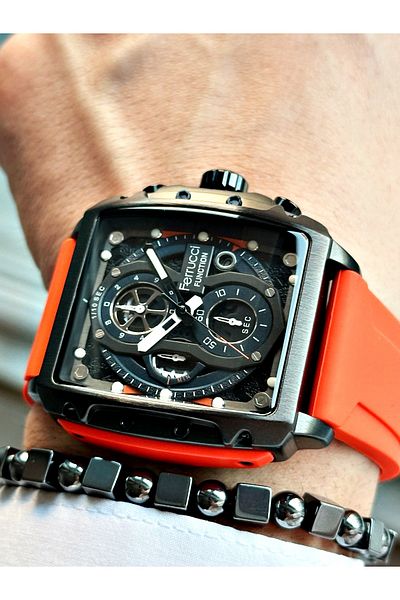 Ferrucci Original Design Watch with Functional Silicone Cord Men's Wristwatch Bracelet Gift
