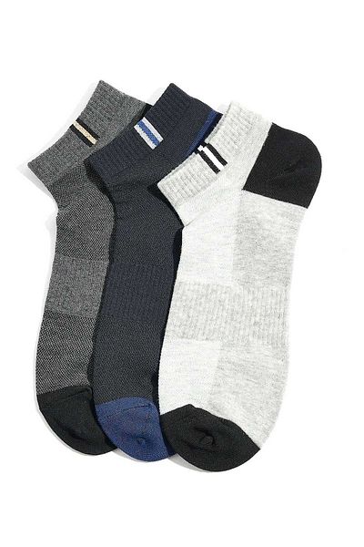 R&B Dark Grey MENS ANKLE SOCKS