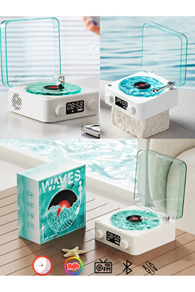 Teknoloji Gelsin Plak Speaker Nostalji 3d Surrond Ses Kalitesi Saatli Bluetoo...