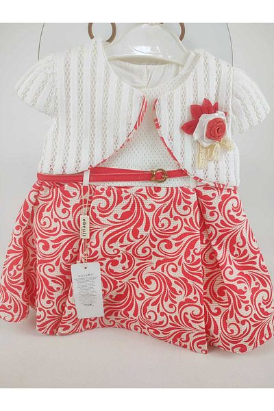 GAMZEAKKUŞ Bolero, Patterned, Belted Evening Dress Children's Dress