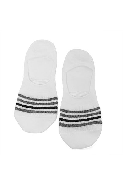 R&B White PO3 MENS FOOTLINER SOCKS