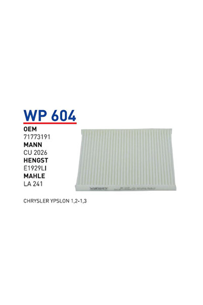 Wp604 Oem 71773191 Fiat 500L nuova panda Otomobil polen filtre pollen filter