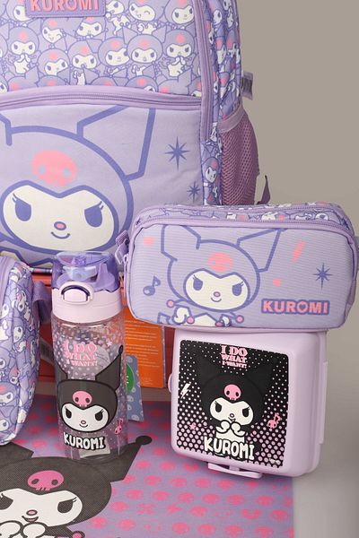 kuromi New Season Licensed School Bag with Decomus, Nutrition with Thermos and Nutrition with Pencil Bag