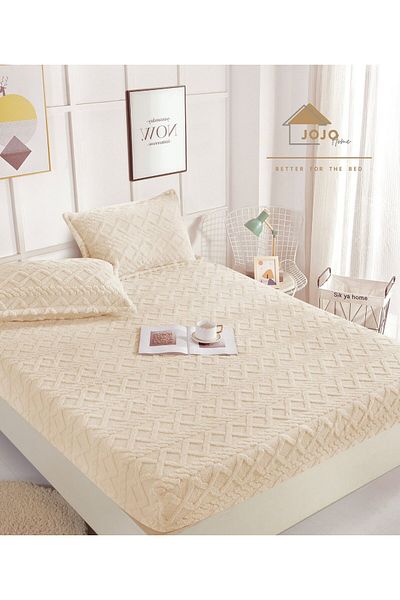FIONNA.RO Elasticated Cover and Knitted Pillowcase 180x200cm - Cream