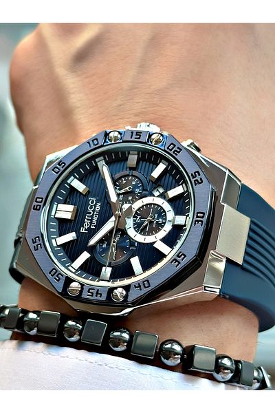 Ferrucci Original Design Watch with Functional Silicone Cord Men's Wristwatch Bracelet Gift