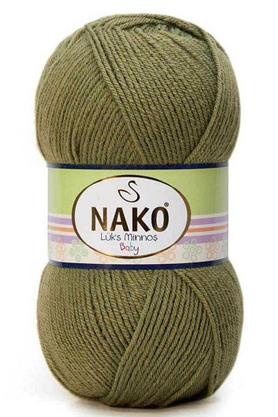 NAKO Luxury Minnoş Hand Knitting Yarn 11909 Olive Green