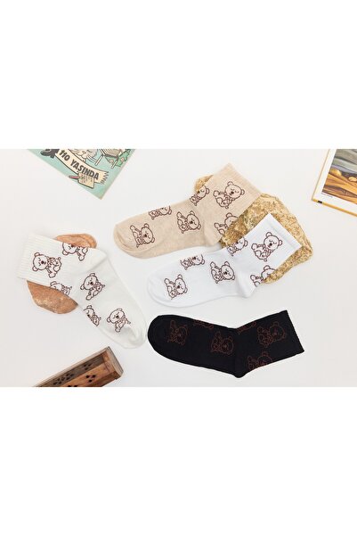 ragistore مجموعة من 4 أحذية منقوشة على شكل دمية دب