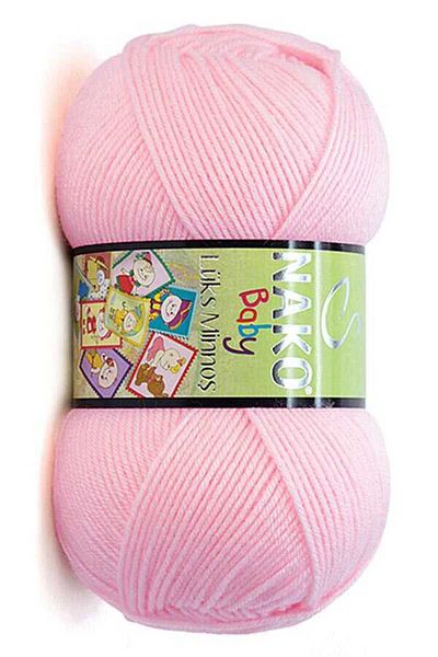 NAKO Luxury Minnoş Hand Knitting Yarn 2197 Light Pink