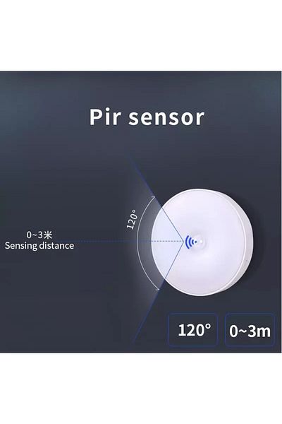OEM LED lamp with motion sensor, USB charging, adjustable brightness, cold white light 6000 K
