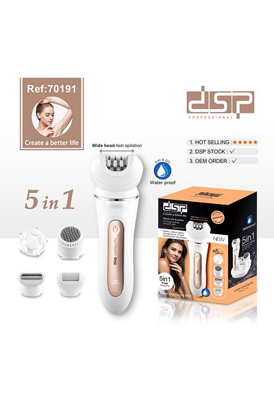 DSP Hair Removal Device 70191 - High Precision, USB Charging, Wet & Dry Use, Ergonomic Design for Sensitive Skin