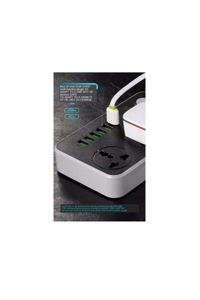 divendi-ro Extension cord with 3 sockets and 6 USB 3.1A with child-proof and childproof