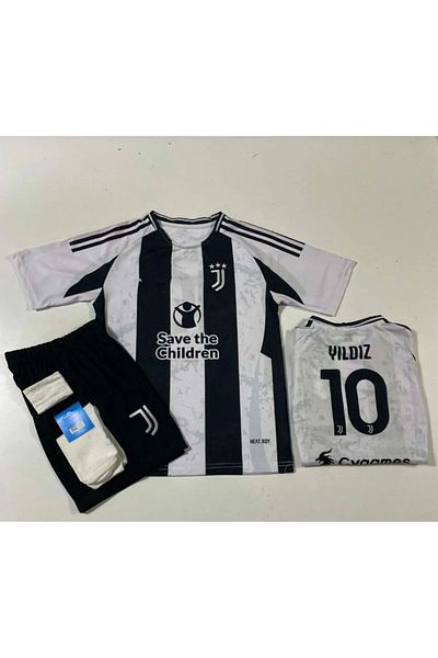 yenteks J.U.V.E.N.T.U.S Kenan Yıldız Number 10 Kids Jersey Set with 4 Socks Gift Sat07