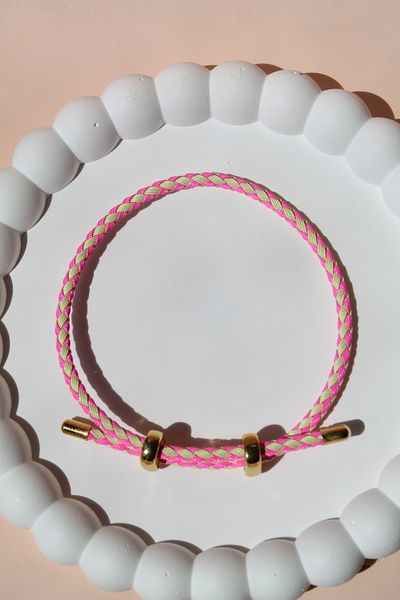 Luvix Design Colorful Knitted Thread Bracelet with Gold Detail